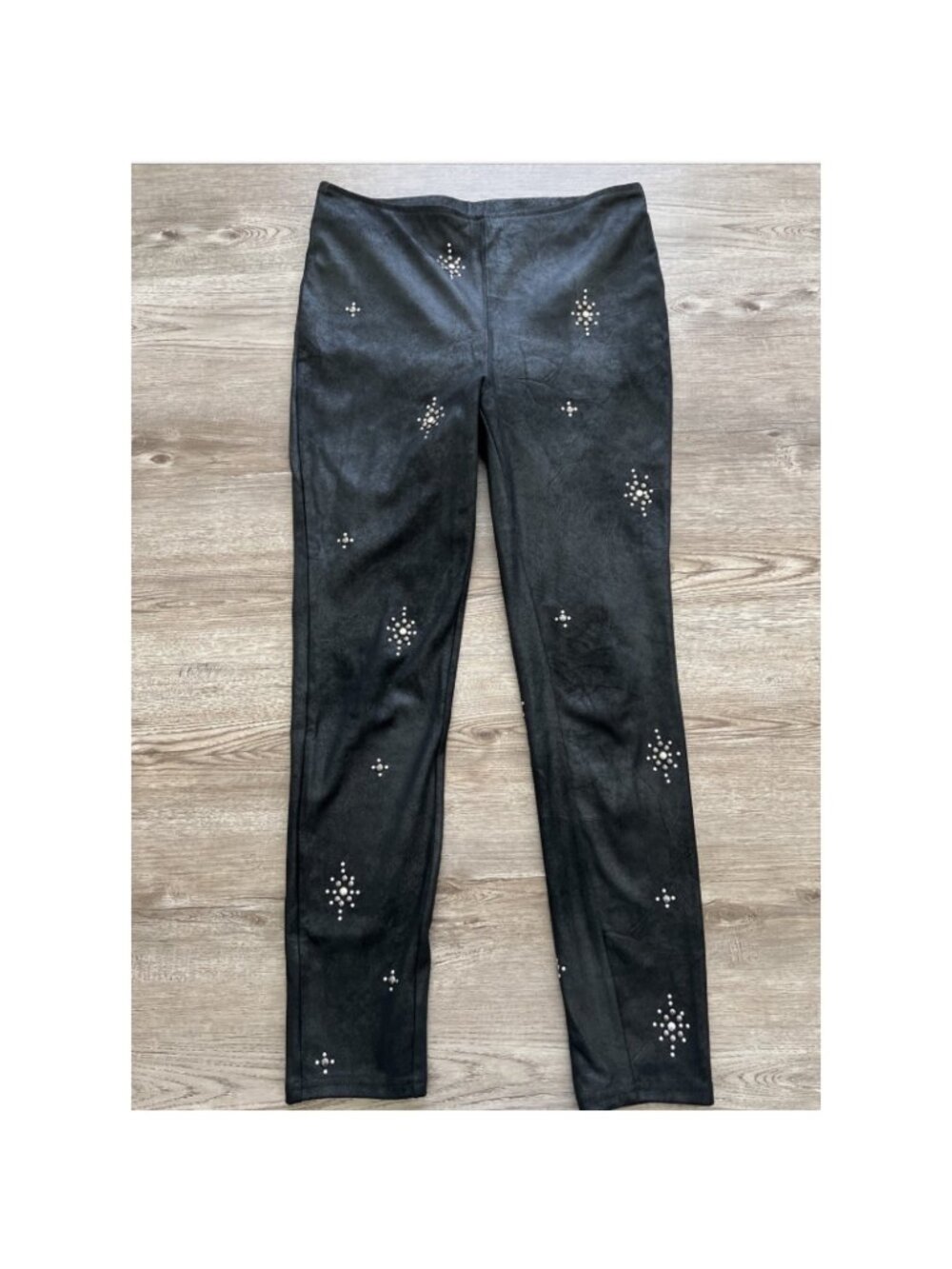 Free‎ People Vegan Studded Suede Pants Womens 26 Black Slim Ankle Length